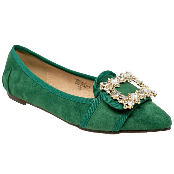 Women's Stone Ornament Pointy Toe Flat - Picture 2 of 3